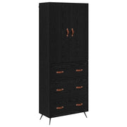 Credenza | Madia | Buffet da pranzo | Armadio da pranzo Rovere Nero 69,5 x 34 x 180 cm Legno multistrato