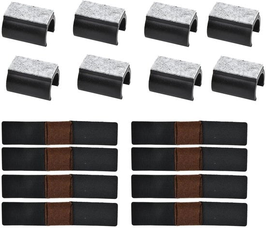 Protezioni per gambe di mobili 16 pezzi - Autoadesivi - Velluto/Plastica - Per mobili - Protegge pavimenti - Previene graffi - Protezioni per mobili