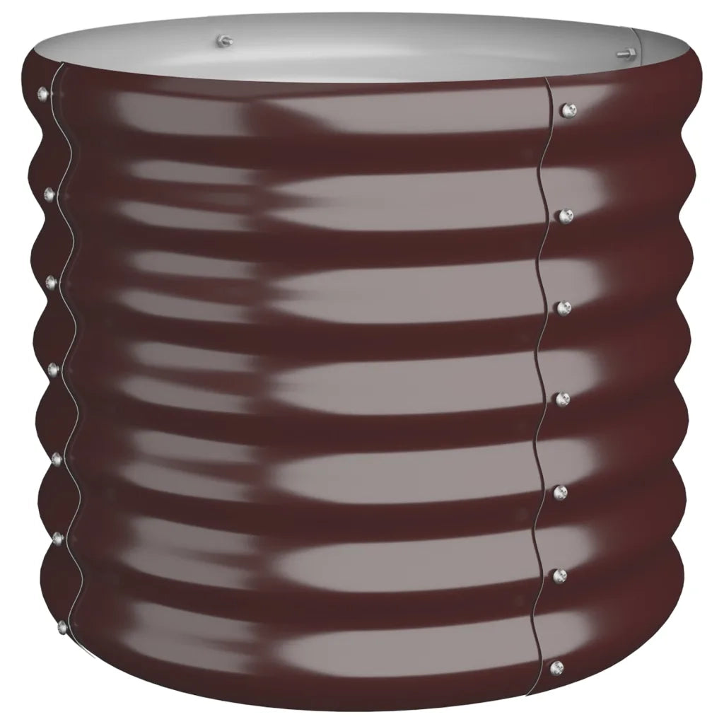 Vaso Giardino Acciaio Zincato-Fioriera da Esterno-Contenitore per Piante 40x40x36 cm Marrone