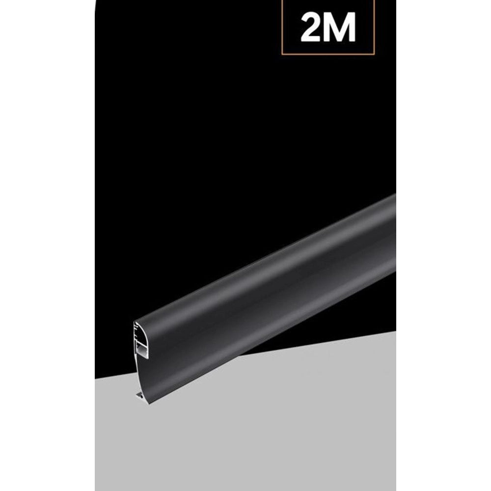 Trade Shop - 5pz Profilo Angolare Nero Luce Indiretta Alluminio Per Strisce Led A Superficie 2mt Al-34 -