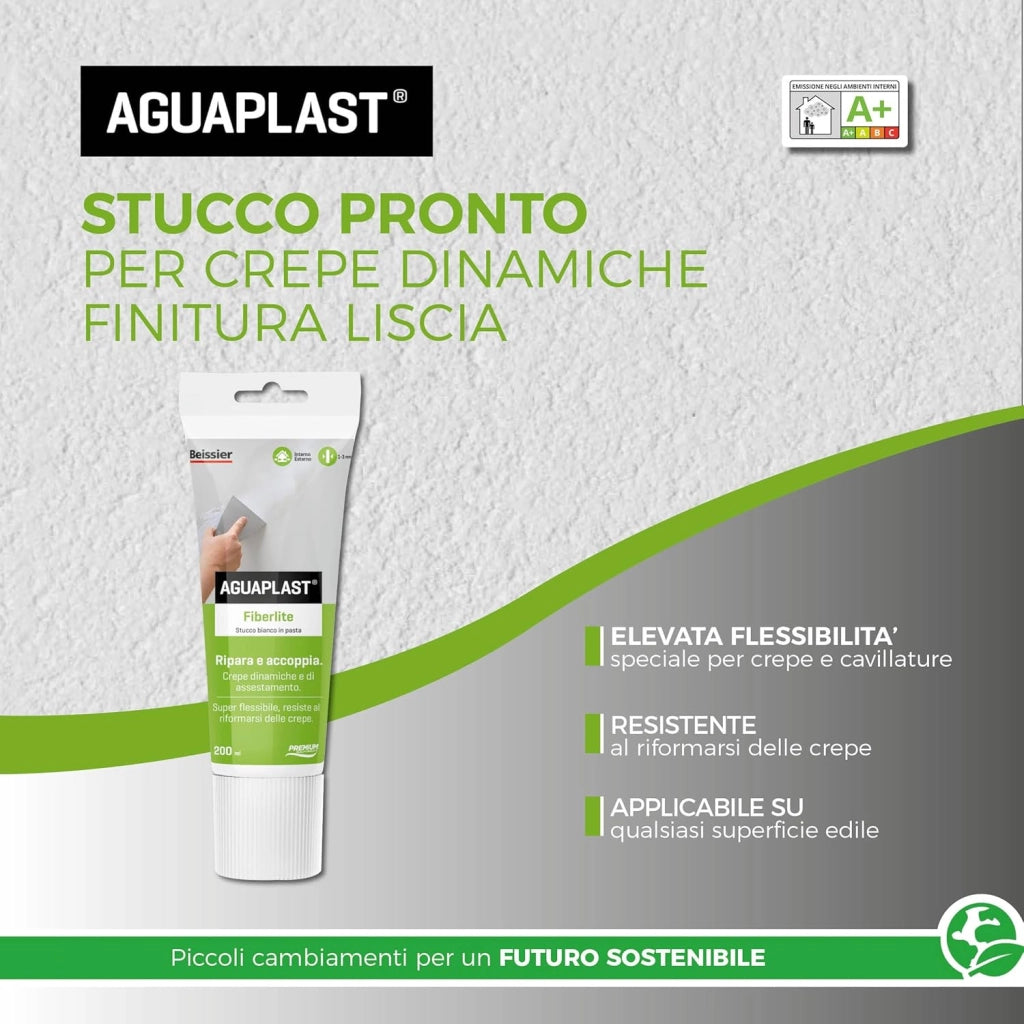 Aguaplast fiberlite stucco per crepe dinamiche e cavillature finitura liscia 200 ml