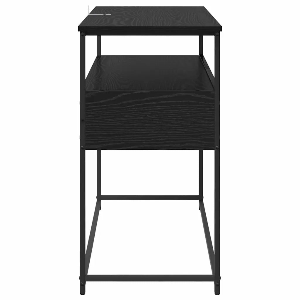 Tavolo consolle Rovere Nero 100 x 40 x 75 cm Legno multistrato 882229