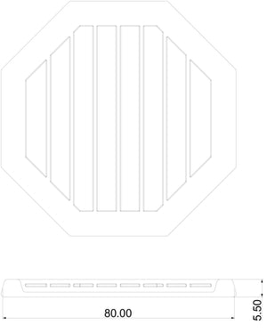 Piatto Doccia Ottagonale da Esterno Giardino 80 cm Arkema Bianco