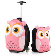 Set di 2 valigie per bambini: valigia 30 x 21 x 40 cm e zaino 25 x 7 x 30 cm leggero e pratico stile carino tessuto EVA rosa 20_0014625
