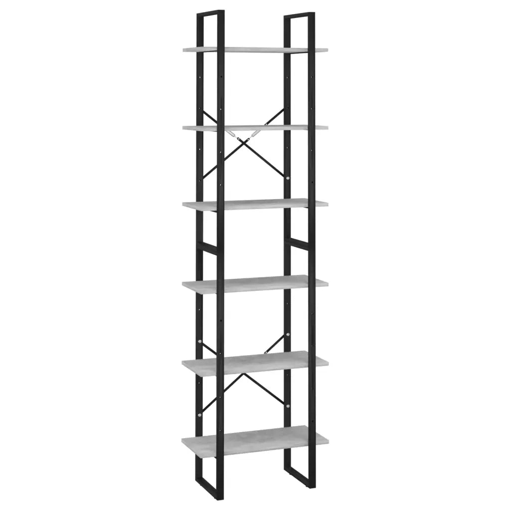 Scaffale Grigio Cemento 60x30x210 cm in Legno Multistrato 806521