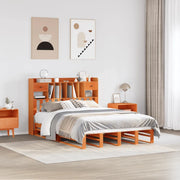 Letto Libreria senza Materasso Marrone Cera 160x200 cm in Pino 3323967
