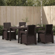 Set da Pranzo per Giardino 5 pz Marrone e Grigio Chiaro PP 3430126