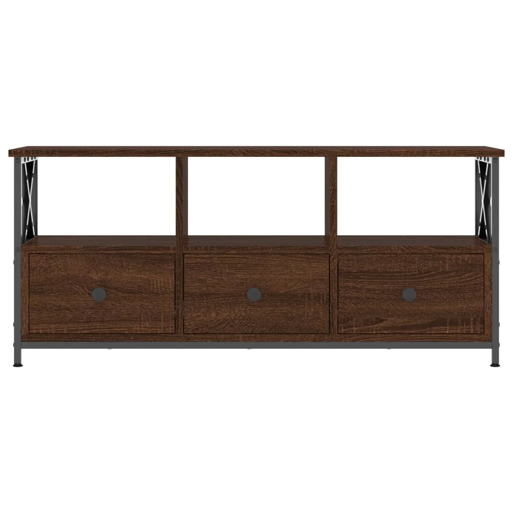 Mobile TV multimediale mensola per TV credenza per TV sala da pranzo soggiorno camera da letto rovere 102 x 33 x 45 cm legno ingegnerizzato e ferro marrone 02_0027124