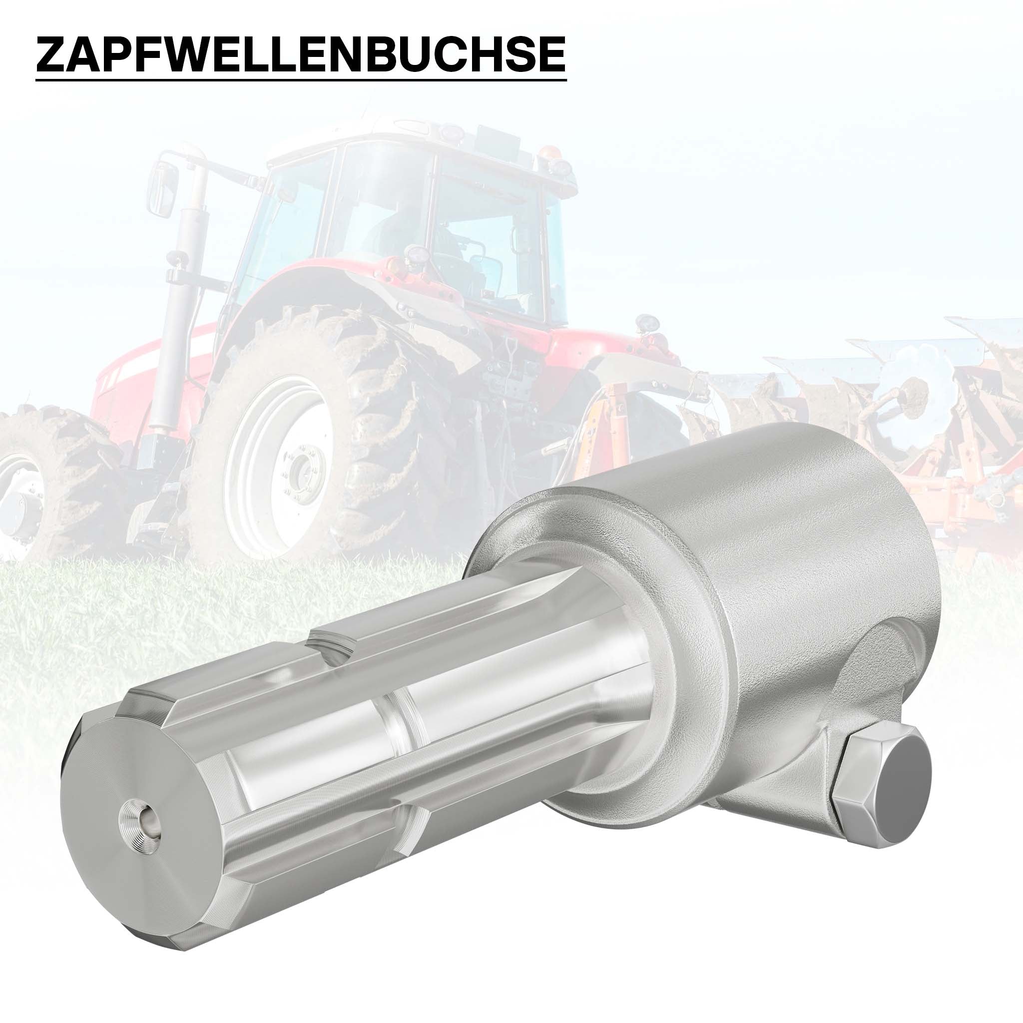 Boccola albero cardanico 175 mm Attacco albero scanalato 1 3/4" 6D Albero uscita 1 3/8" 6D Trattore