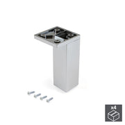 Emuca Piedino per mobile, angolo, regolabile, 100 - 110 mm, Plastica, Cromato, 4 un.