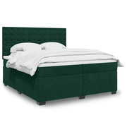 vidaXL Giroletto a Molle con Materasso Verde Scuro 180x200 cm Velluto