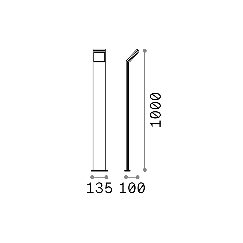 Piantana Moderna Style Alluminio Antracite Led 9W 3000K Luce Calda