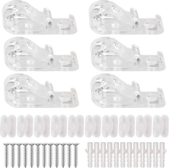 Set di Clip di Blocco per Tende a Rullo per Bambini - 6 Pezzi con Connettore per Catena di Persiane in Plastica - Set di 10 - Inclusi Viti e Pilastri in Plastica - Per Tende a Rullo Verticali - Controllo della Catena di Corda per Tende a Rullo