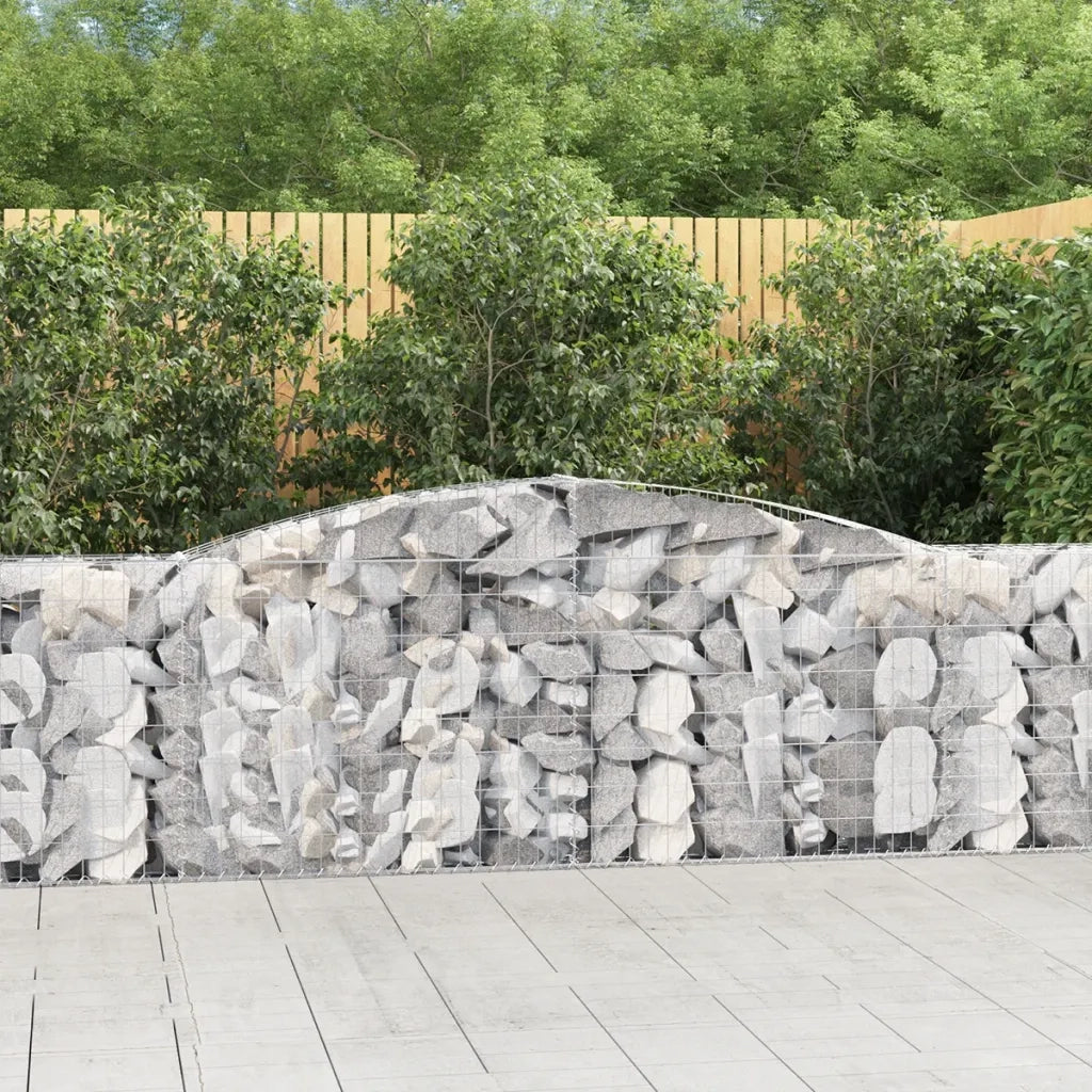 Cesti Gabbioni ad Arco 3 pz 400x30x100/120 cm Ferro Zincato 3146867