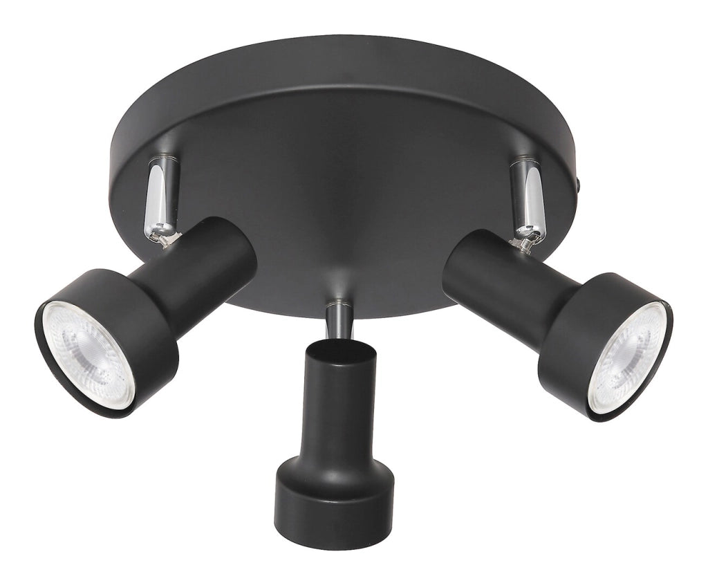 Faretto da soffitto nero GU10 3 luci Rabalux Konrad