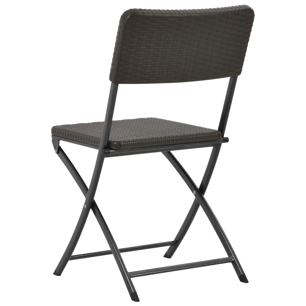 Sedie da Giardino Pieghevoli 2 pz in HDPE e Acciaio Marroni 44551