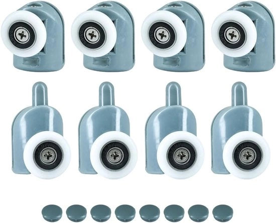 Set di 8 ruote per porte doccia scorrevoli - Ricambi di emergenza per porte doccia - Rinnovo bagno