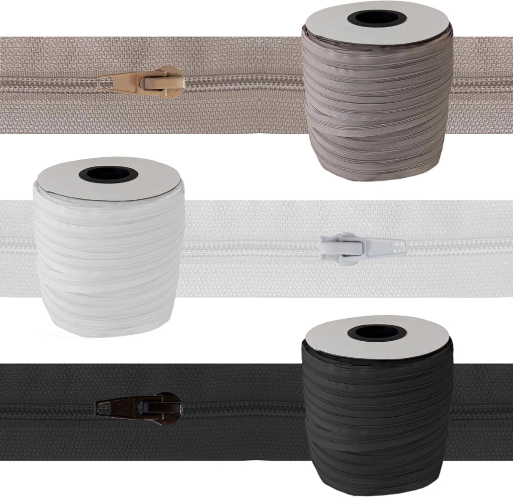 Cerniera Lampo Nera 2,5cm Continua con Doppio Cursore - Chiusura in Nylon Non Divisibile - Perfetta per Cucito 🧵 - Made in Italy 🇮🇹