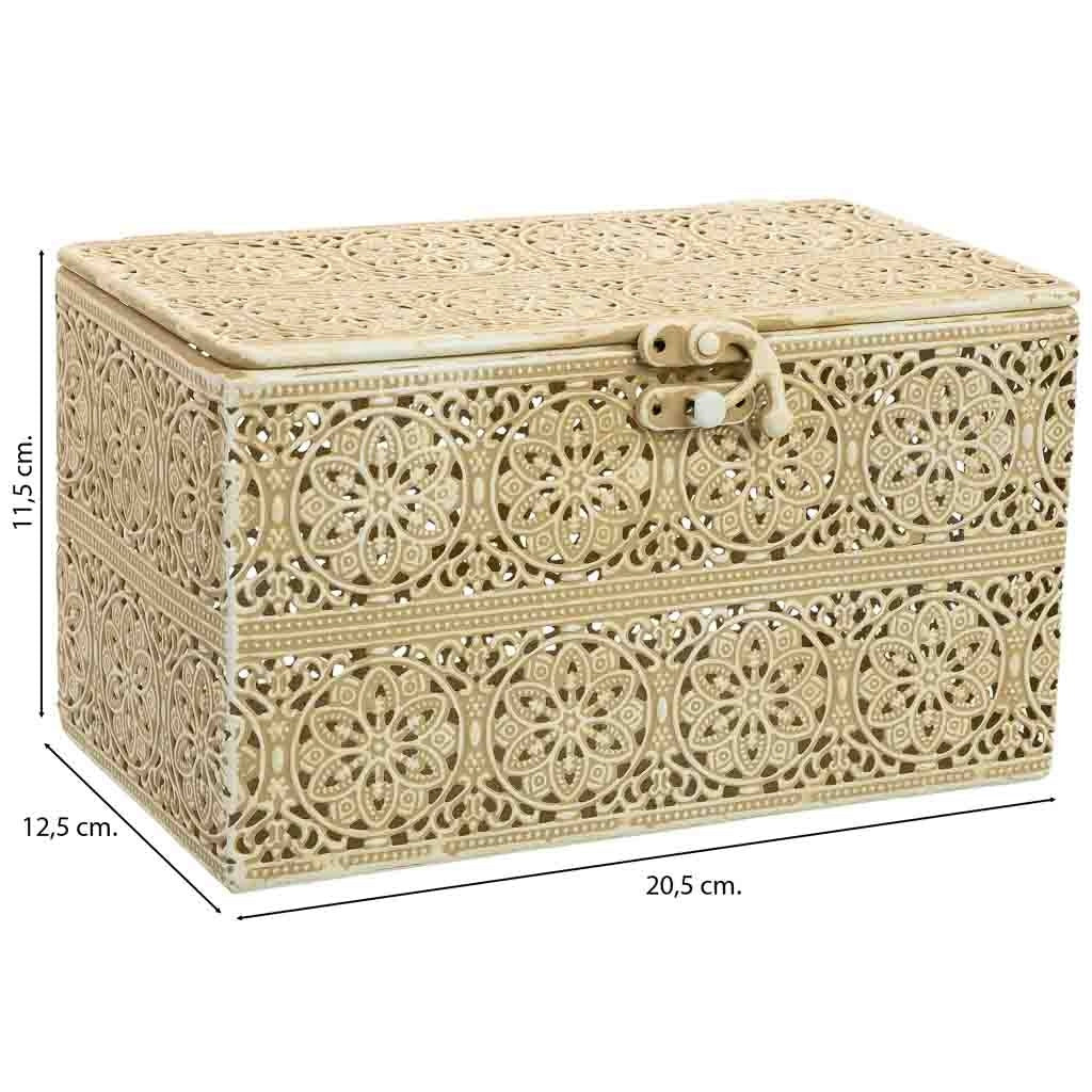 Scatola in metallo marrone 20.5x12.5x11.5h cmh cm