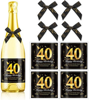 Decorazioni per Tavola da 40° Compleanno - Set di 4 Etichette per Bottiglia - Decorazioni per Festa - Strisce di Confetti - Accessori di Festa - Decorazioni per Compleanno