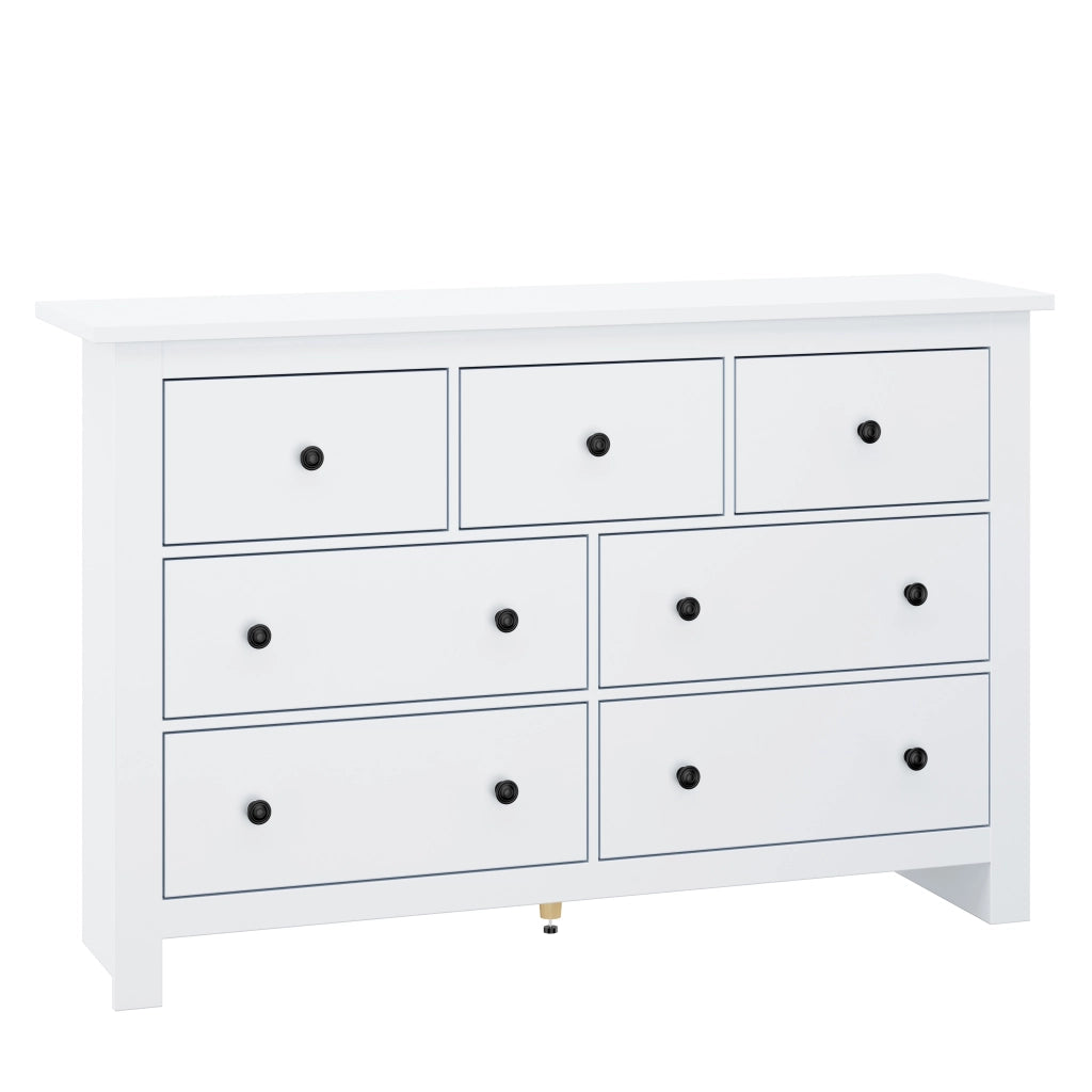 Credenza bianca moderna mobile buffet con 7 cassetti in truciolato 152x40x89 cm