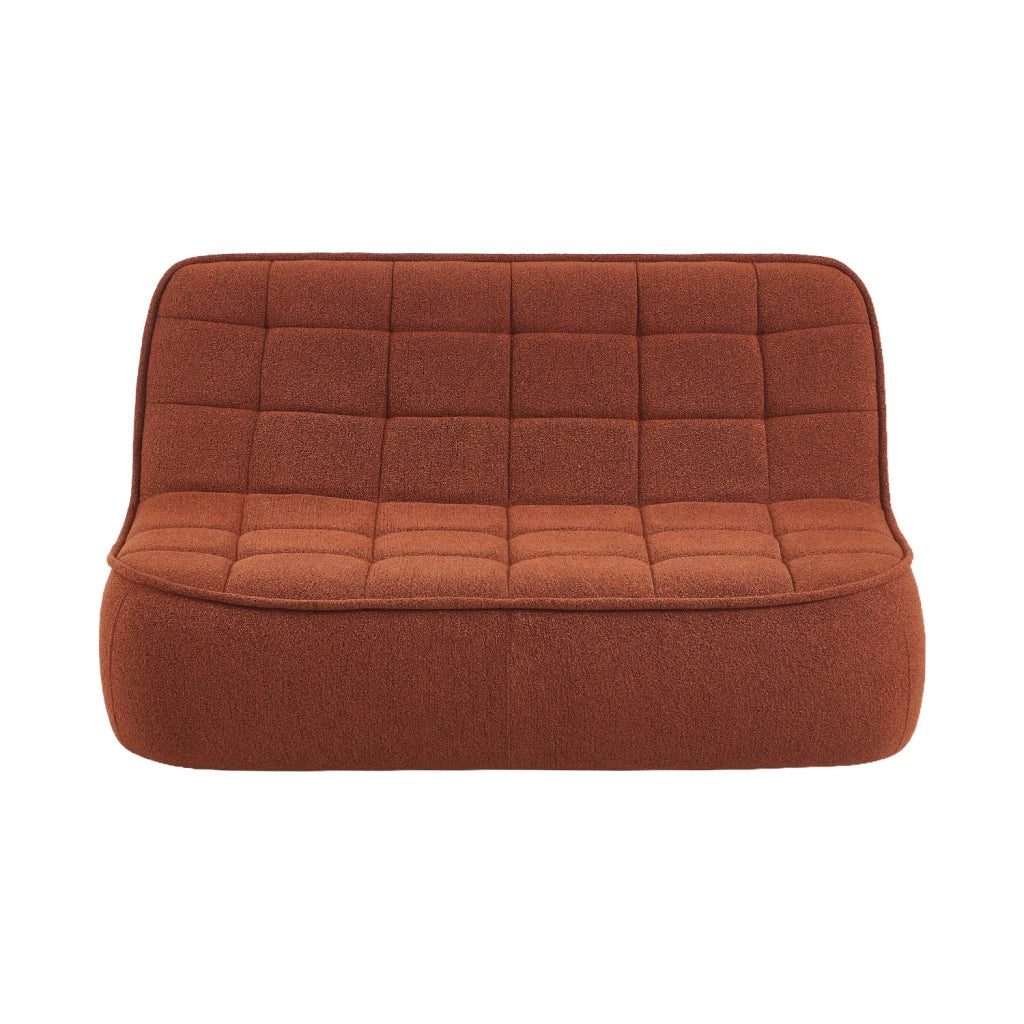 Poltrona in bouclé testurizzato, 2 posti, terracotta