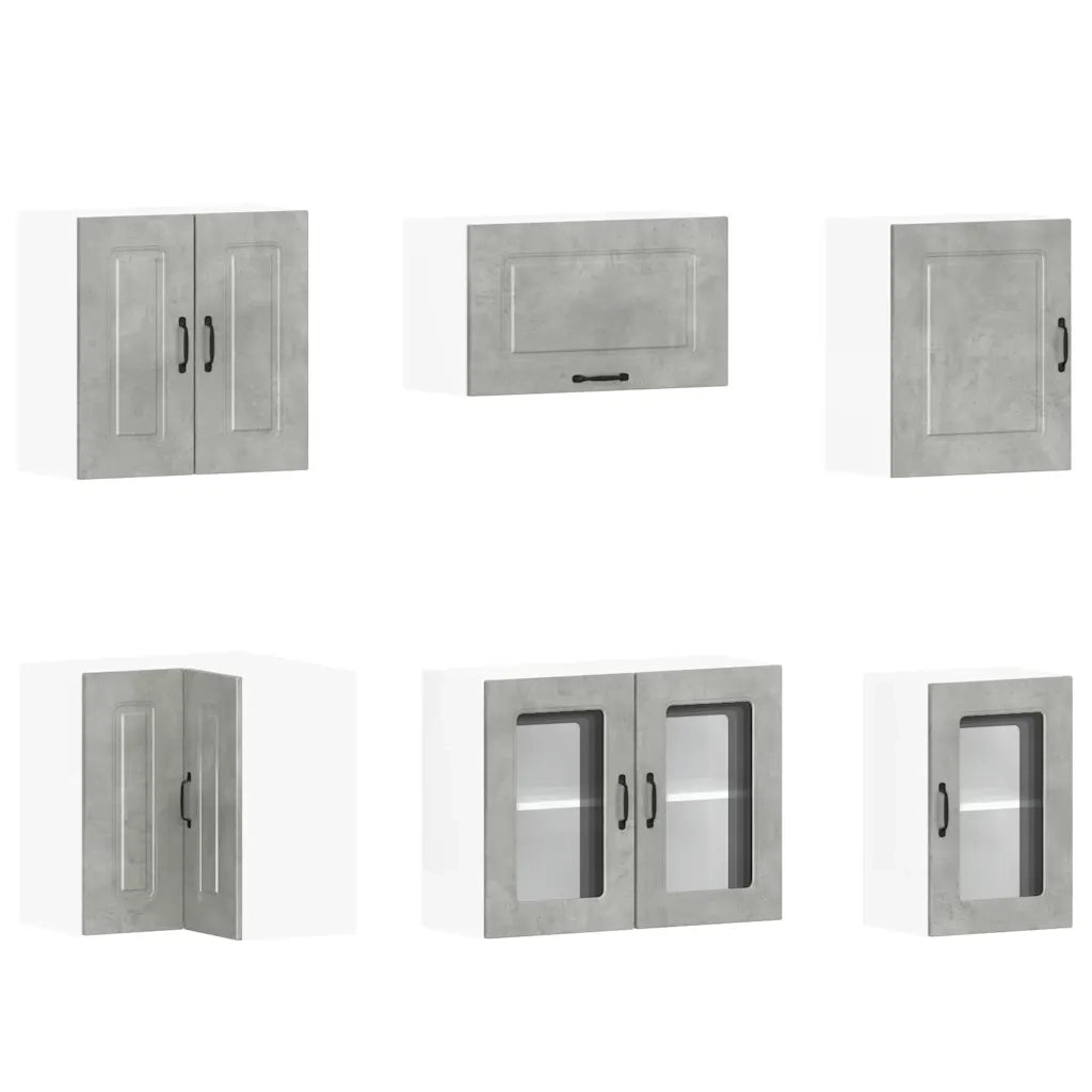 Set Mobili da Cucina 11 pz Kalmar Grigio Cemento in Truciolato 3314915