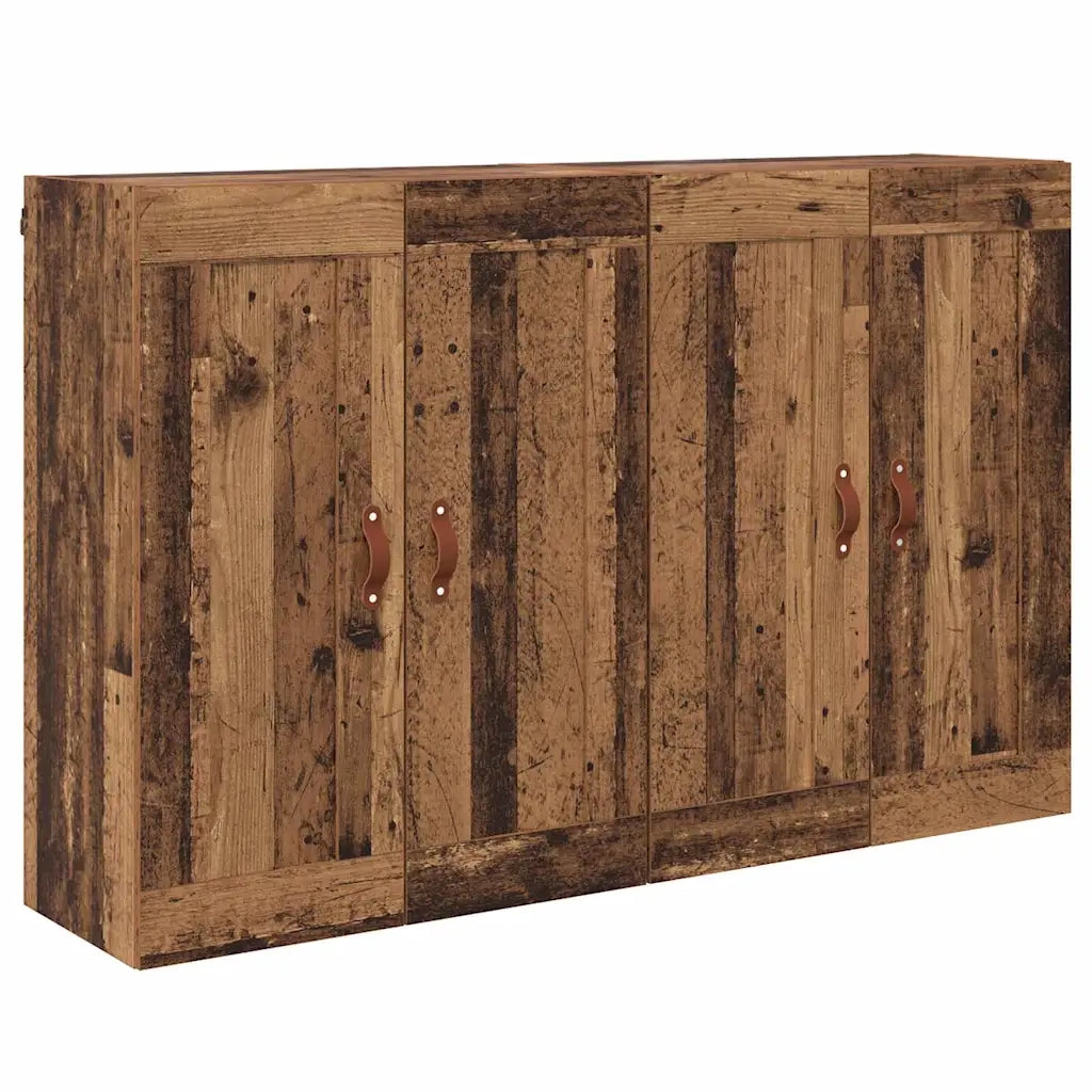 Mobile a muro 2 pcs Legno vecchio 69,5 x 34 x 90 cm 3415556
