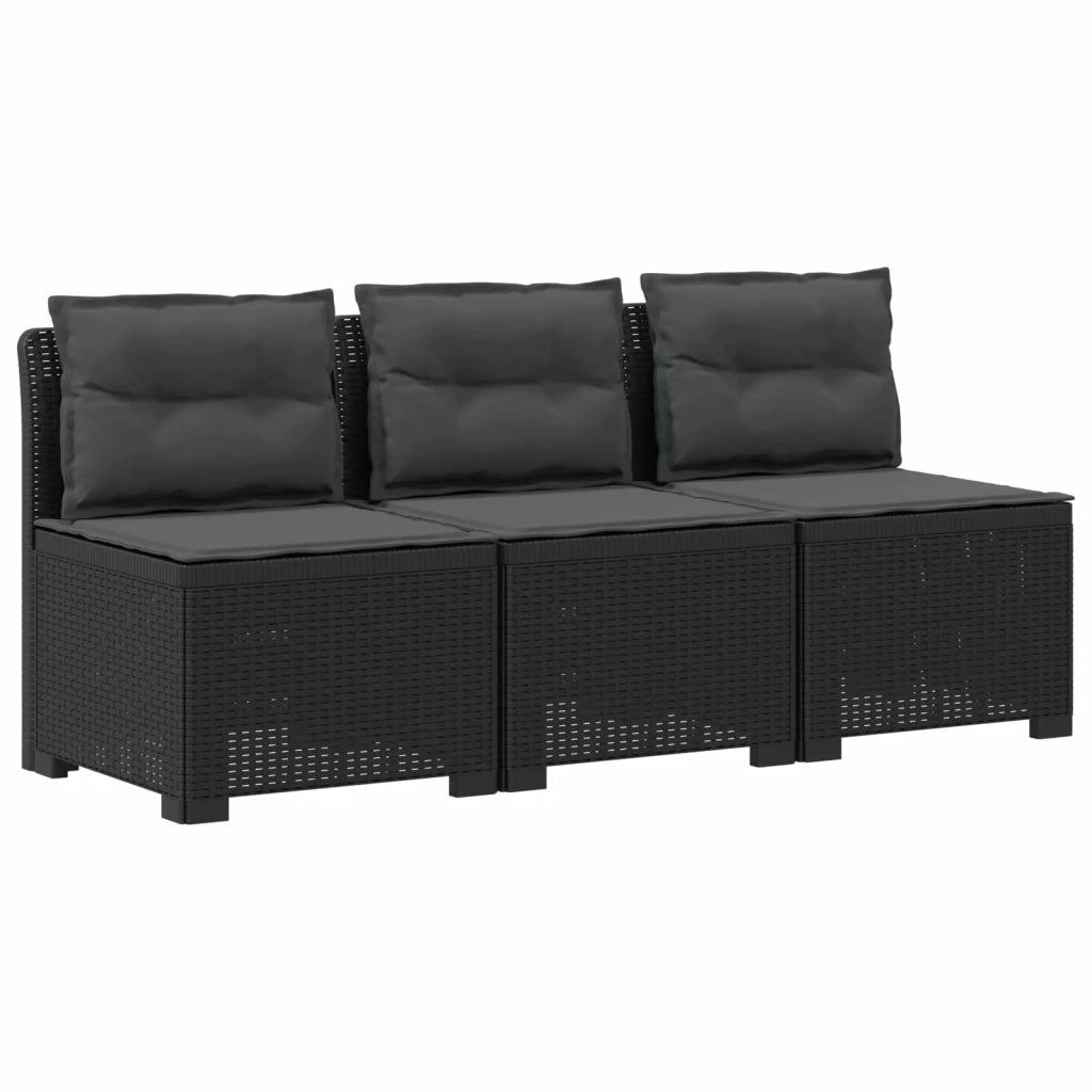 Divano da giardino 3 posti con cuscini in look rattan PP 8011977