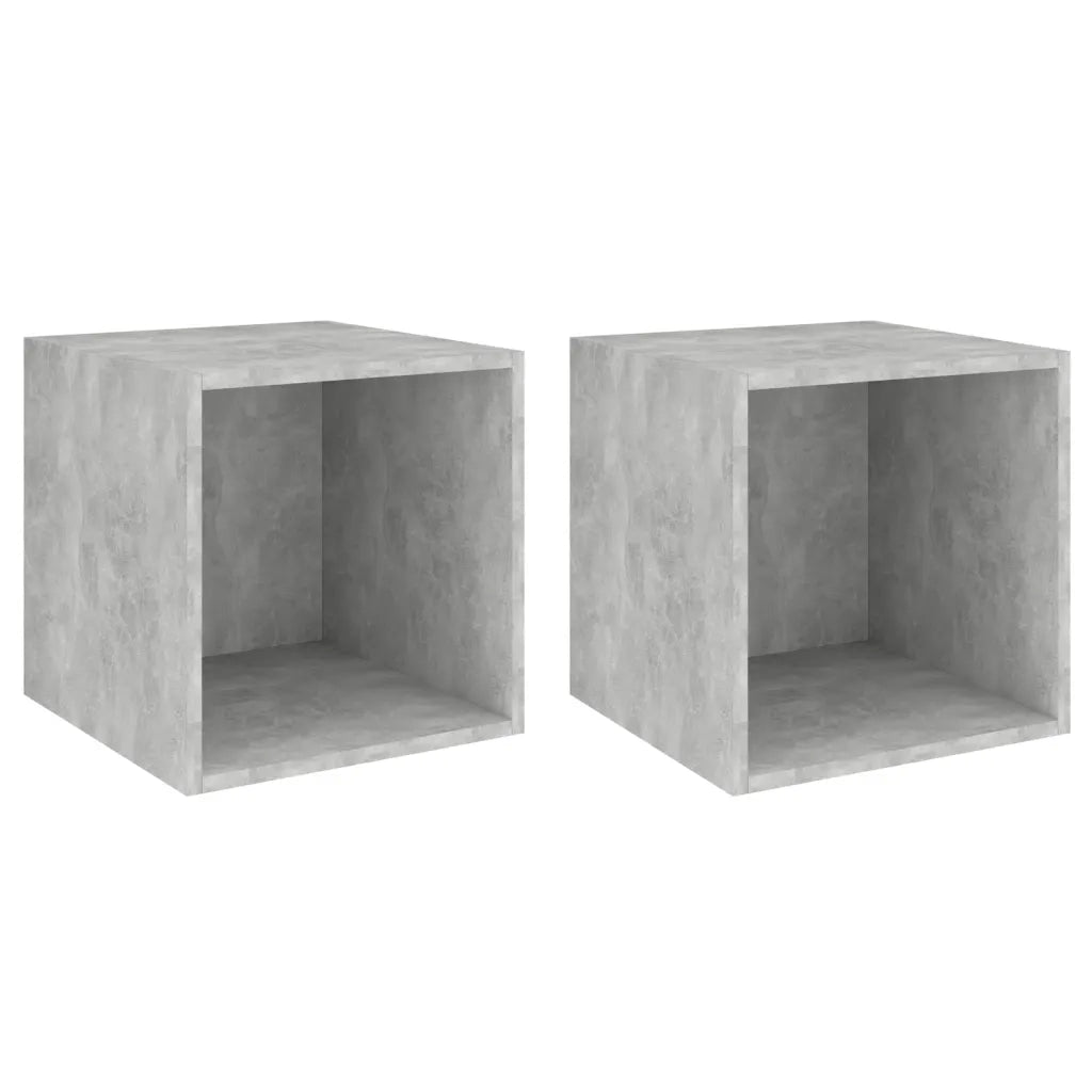 Armadietti a Muro 2 pz Grigio Cemento 37x37x37 cm in Truciolato cod mxl 59525