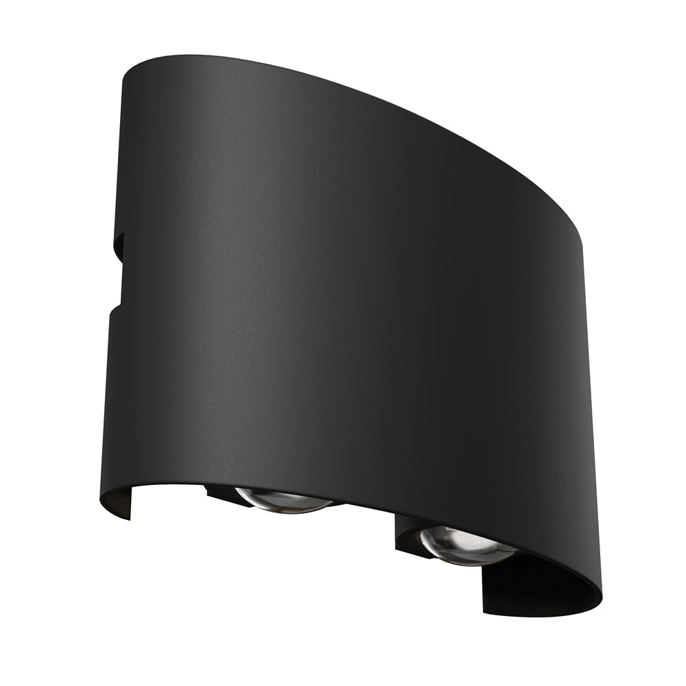 Lampada Da Parete Moderna Da Esterno Metallo Nero Luce Led 4W Ip54