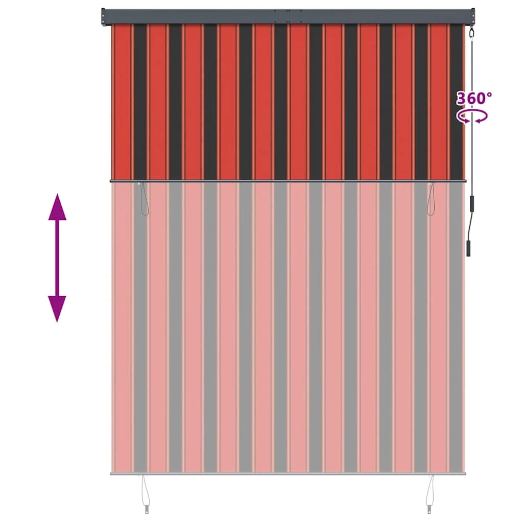 vidaXL Tenda a Rullo Esterna arancione e marrone 200 x 250 cm Tessuto