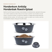 Set per cani in acciaio inossidabile con fondo antiscivolo - vasca cibo/acqua - resistente e impermeabile - adatto per cani di tutte dimensioni - recinzione per cani
