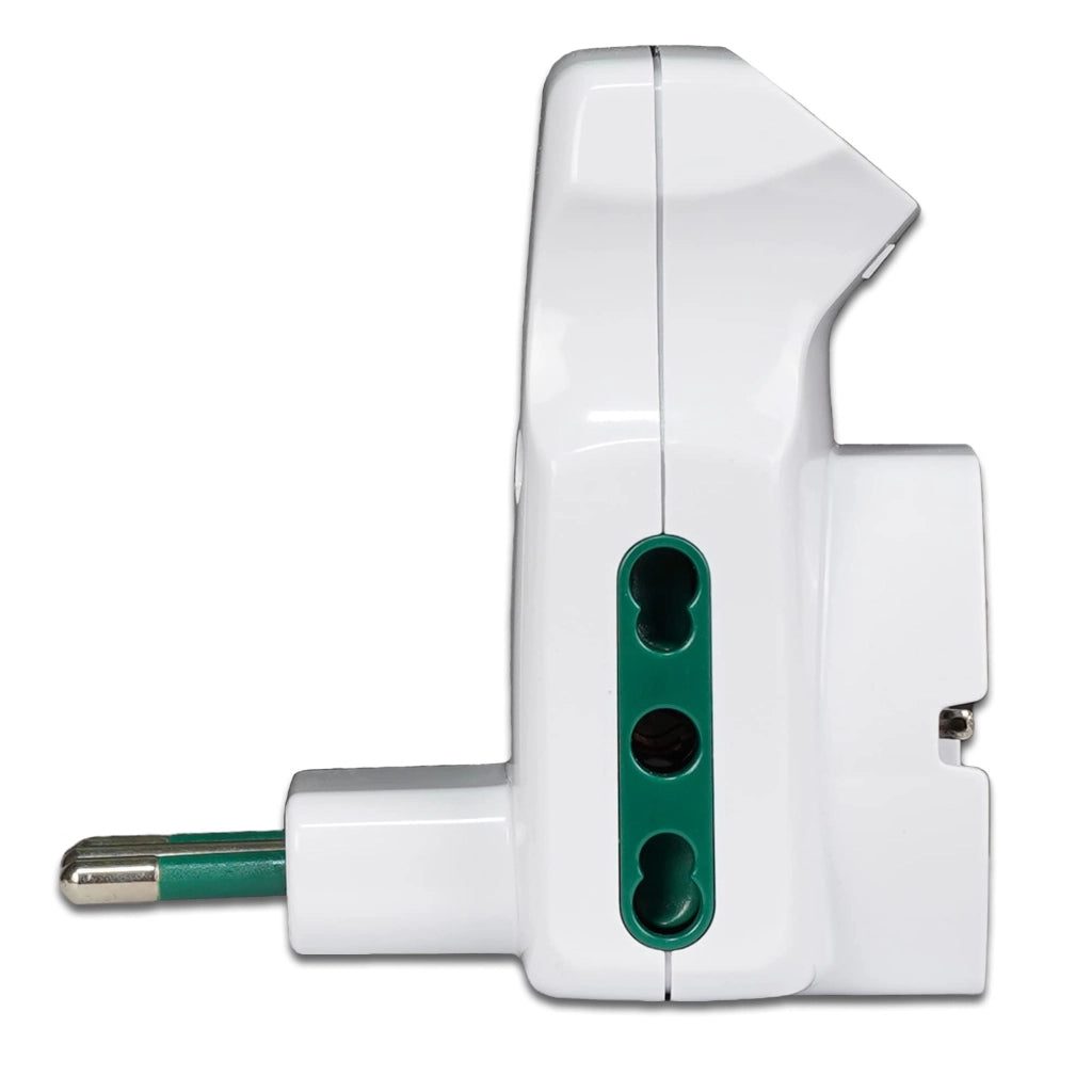 Adattatore Triplo con Protezione Sovraccarico Spina 2P+T10A Art 87317