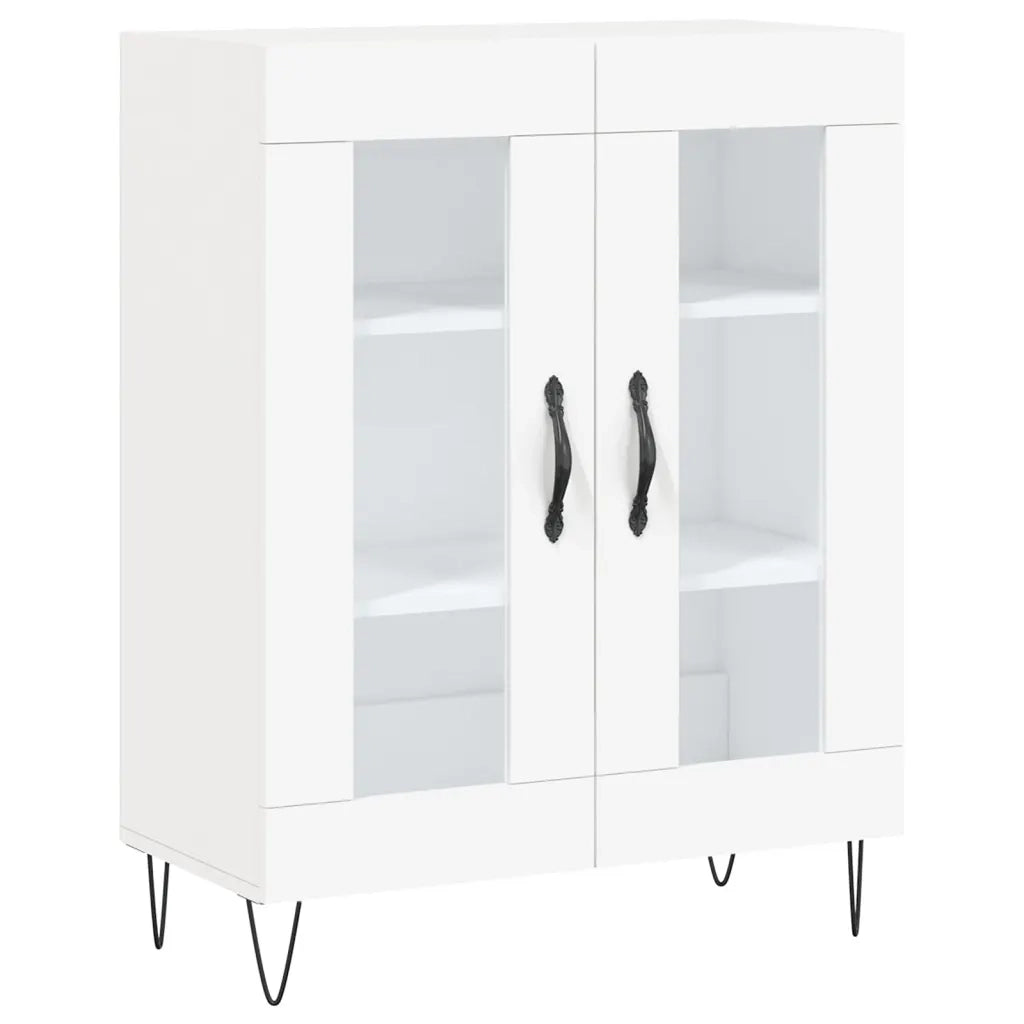 Credenza-Buffet-Armadio da cucina Bianca 69,5x34x180 cm in Legno Multistrato 293074