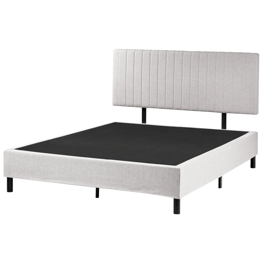 Letto matrimoniale con testiera Materasso a molle insacchettate 160 x 200 cm grigio chiaro camera da letto