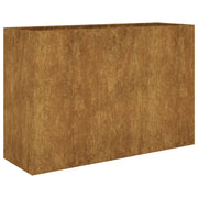 Portavaso per fioriera aiuola rialzata piante fiori terrazzo giardino giardino 120 x 40 x 80 cm acciaio corten marrone 02_0039345