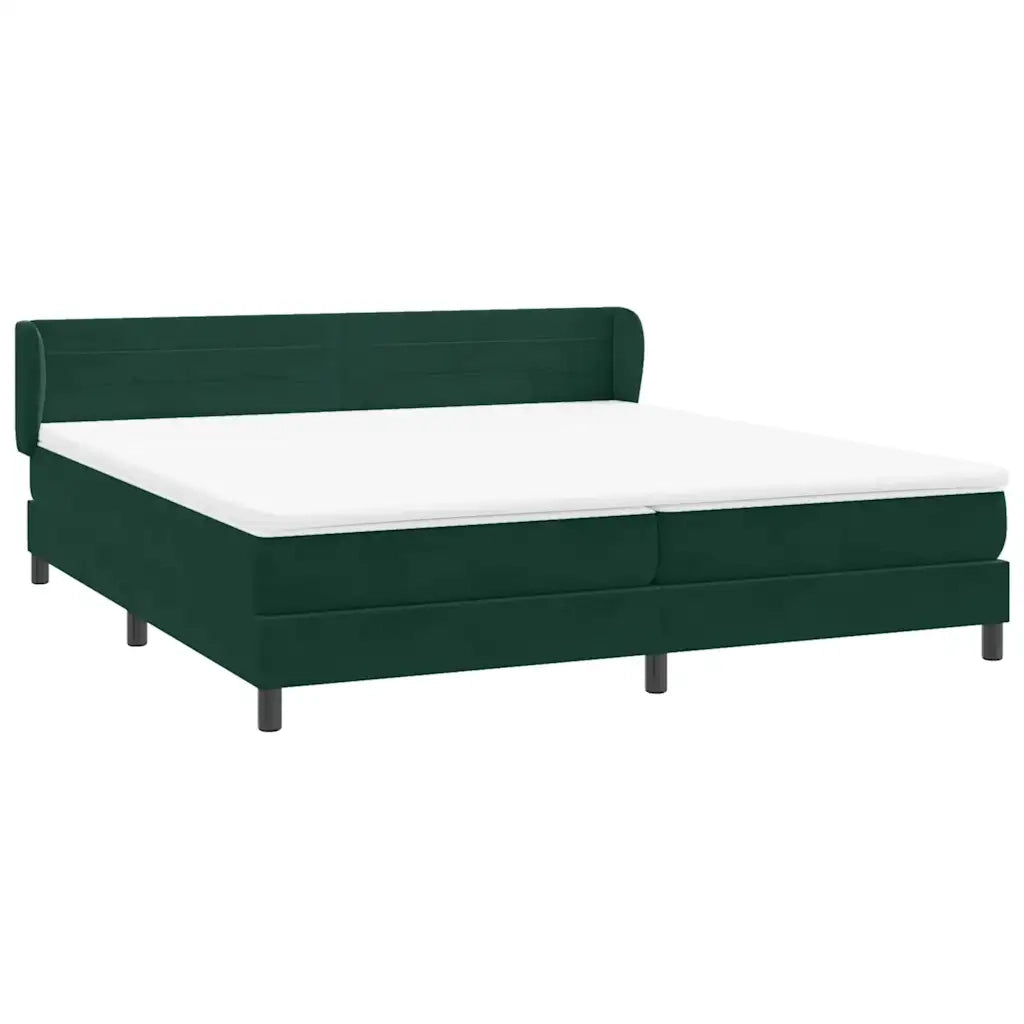 Giroletto a Molle con Materassi Verde Scuro 180x220 cm Velluto 3317664