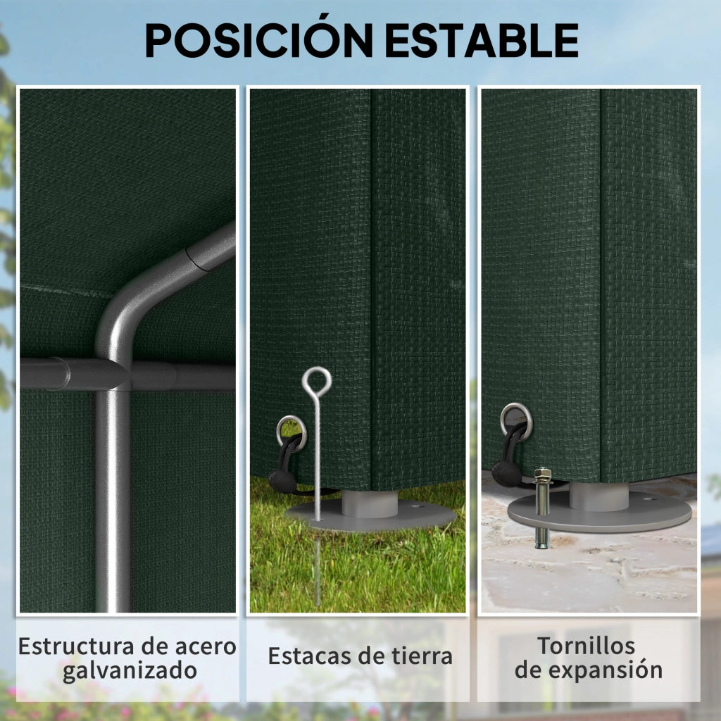 Capanna da giardino per biciclette con 2 camere ¨C zephmum ¨C Verde 120x180x165 cm