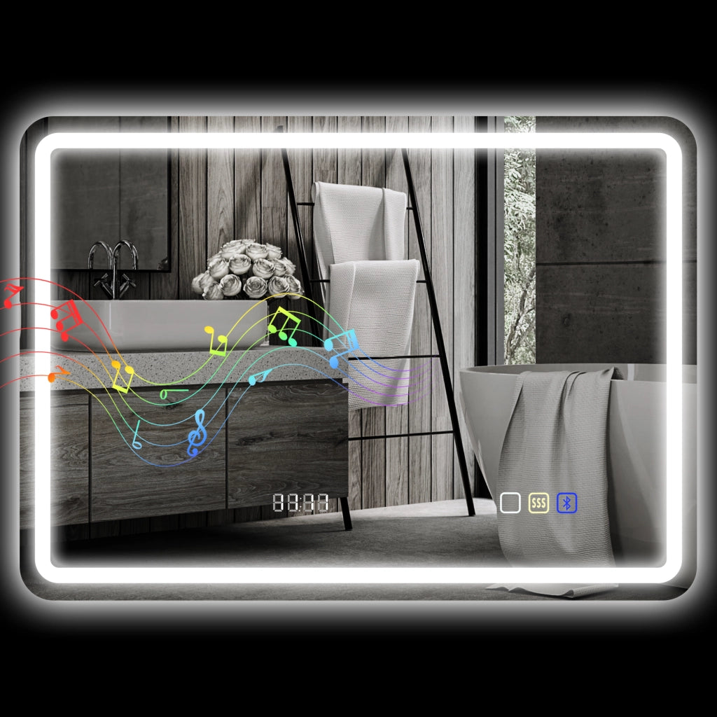 Specchio da Bagno con LED e Bluetooth ¨C Xylo ¨C 50x70 cm Antiappannamento