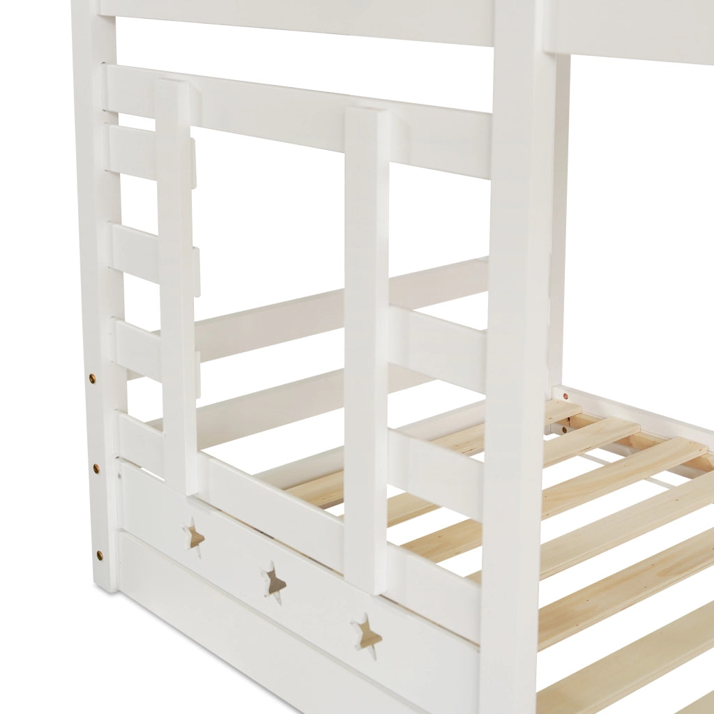 Letto a castello con funzione letto e contenitore in legno 90x200 cm