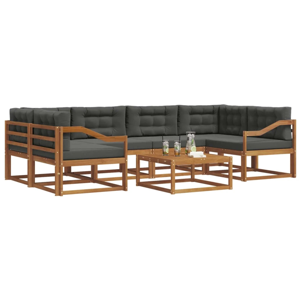 Set di divani da esterno con cuscino 7 pcs Naturale e Antracite 3367280
