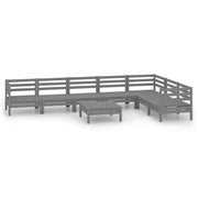 Set di mobili da giardino mobili da esterno 8 pezzi legno di pino massiccio grigio 02_0017840