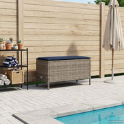 Sedia da giardino-Poggiapiedi da Giardino Grigio e Blu Navy 80 x 38 x 42 cm