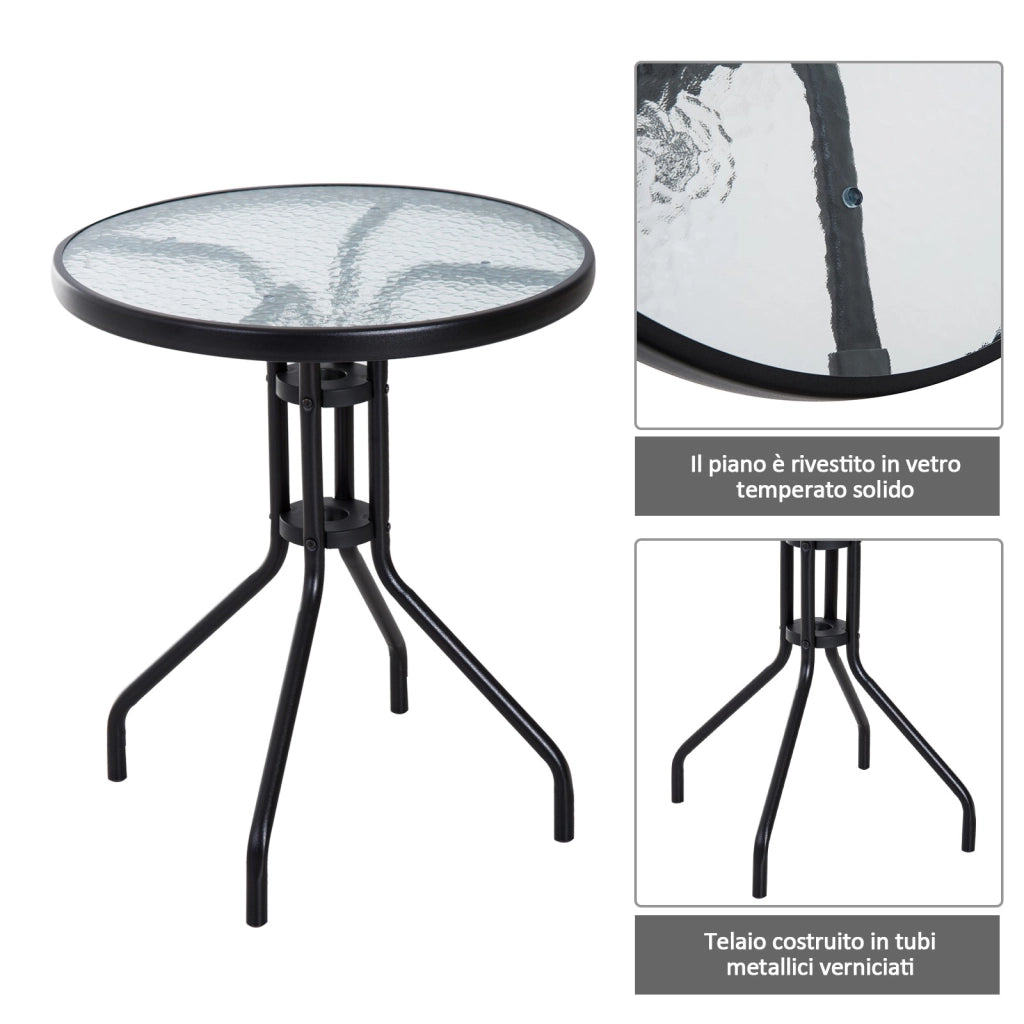 EasyComfort Tavolino con 2 Sedie Set Mobili 3pz Pieghevole Regolabile Esterno Textilene Marrone