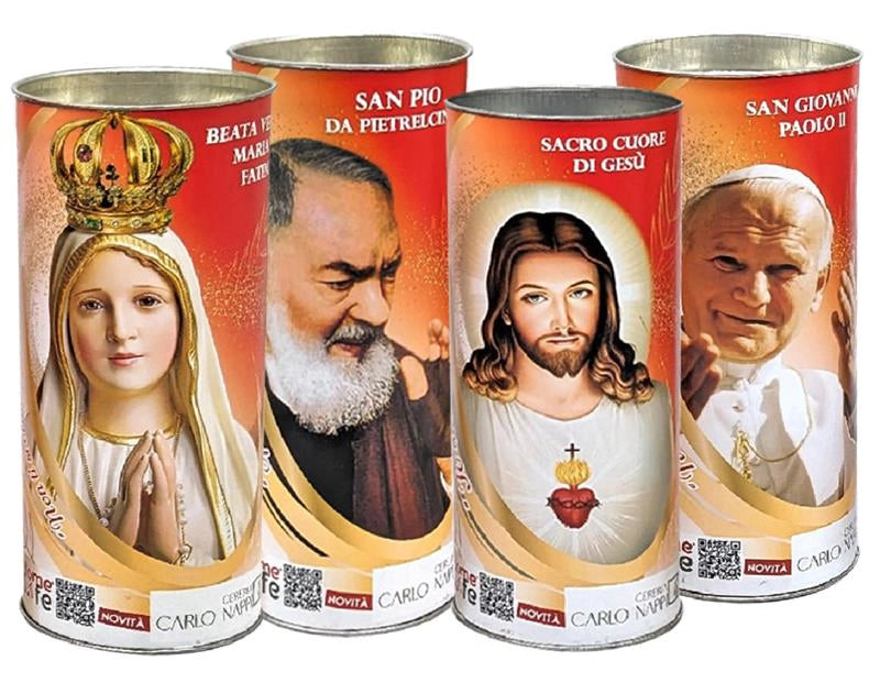 CERO VOTIVO 58X13 CM CONTENITORE IN CARTA CON FIGURE ASSORTITE