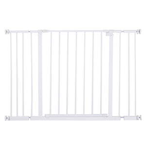 Cancelletto di Sicurezza per Animali Domestici 72-107 cm in Metallo Bianco