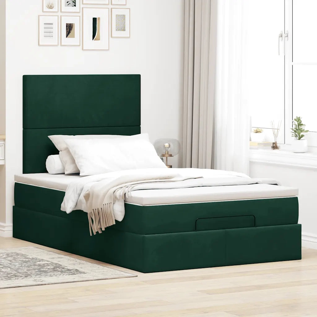 Struttura Letto Pouf con Materassi 120x190 cm Velluto 3314237