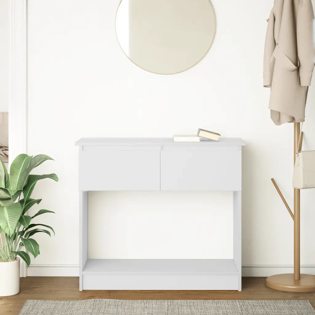 Tavolo Consolle | Tavolo d'Ingresso con Cassetti Bianco 85,5x38,5x74,5 cm