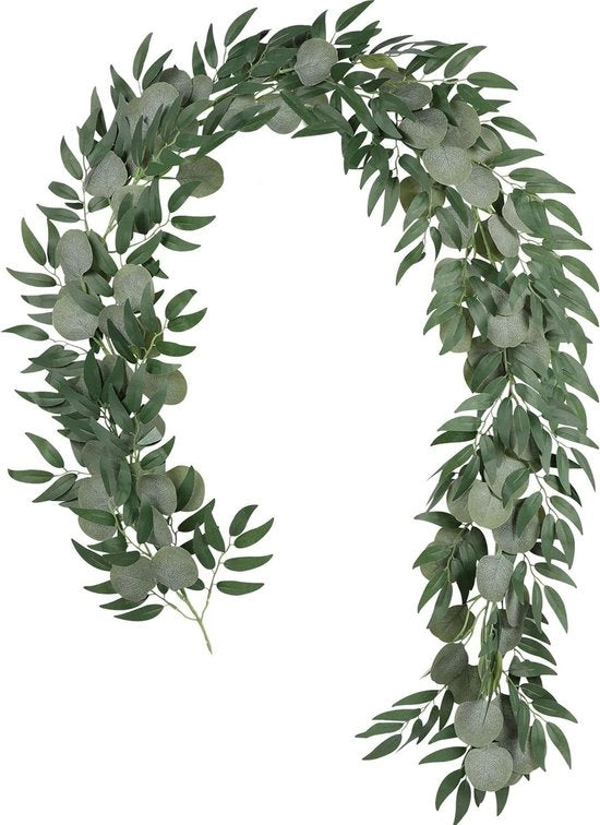 Slingers di Eucalipto e Betulla - Bastoncini di Eucalipto Verdi - Artificiale - 6,5 Ft - Tavolo da Soggiorno per Matrimoni - 1 pezzo
